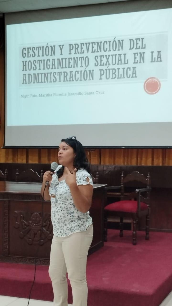 Exposición sobre gestión y prevención del hostigamiento sexual