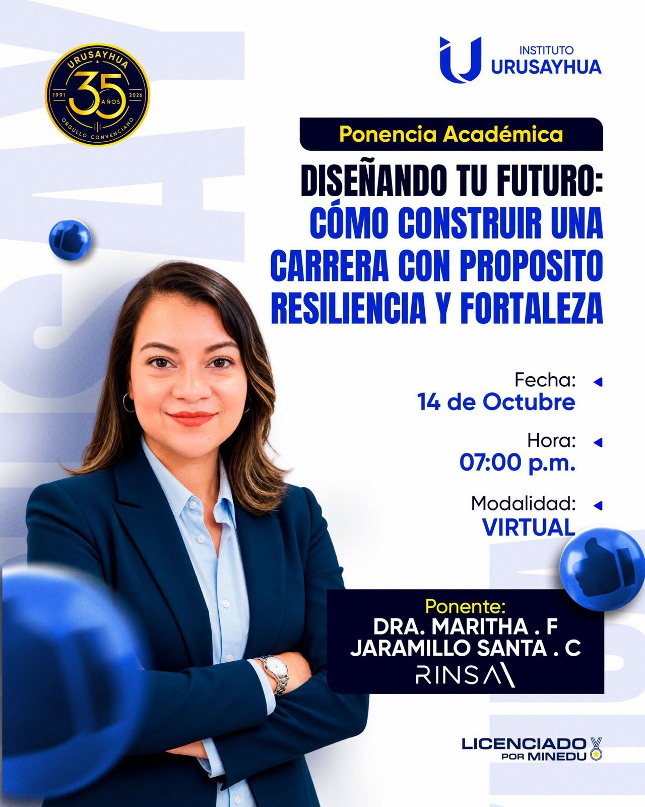 Afiche de la ponencia en Conecta Urusayhua 2026